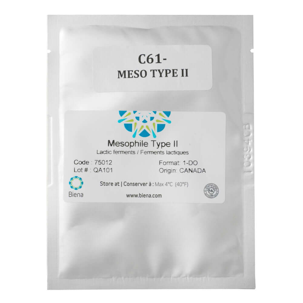 Biena Mesophile Type II starter culture packet for making cheese like Cheddar and Brie.