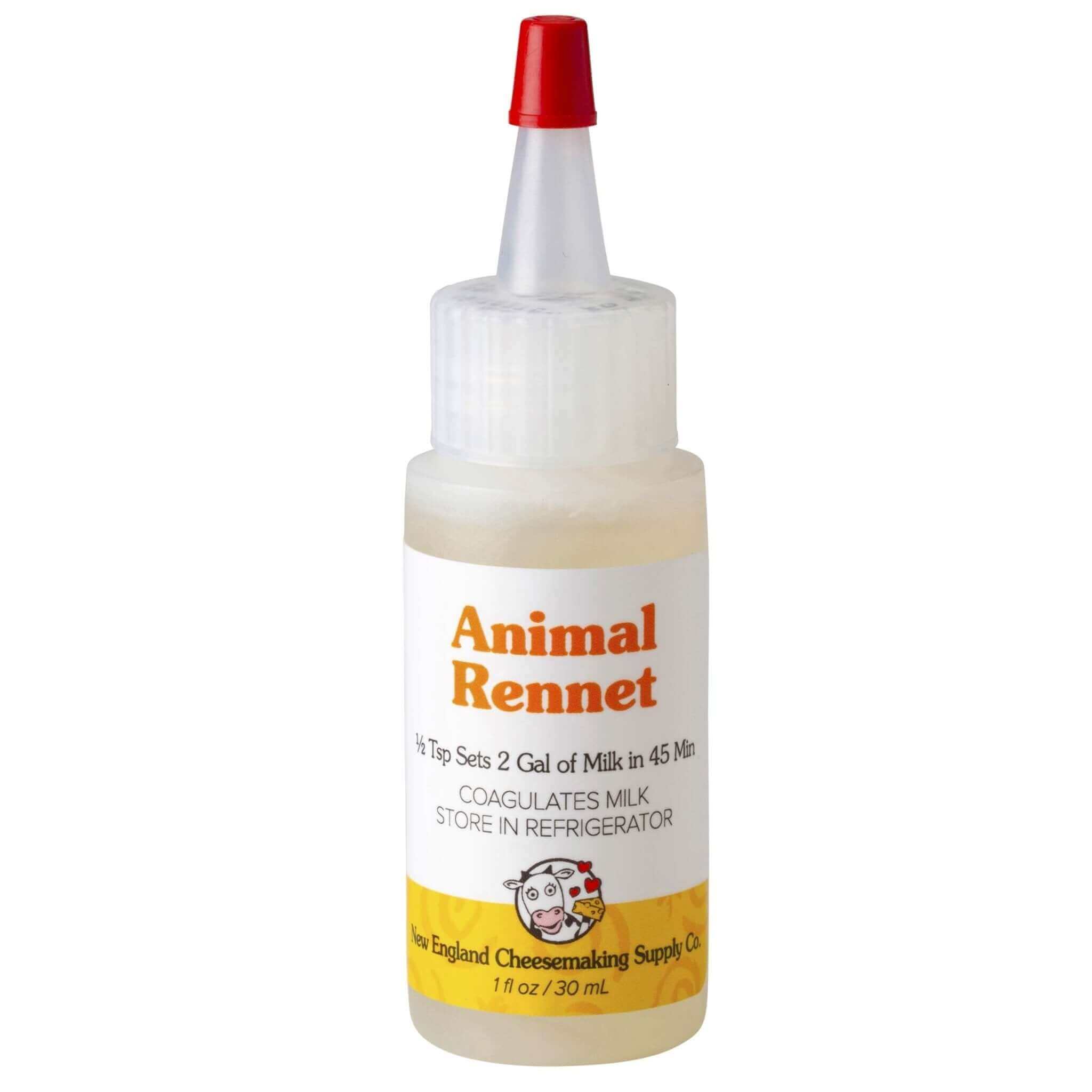 Liquid Animal Rennet for cheese making, single strength, non-GMO, gluten-free, trusted by cheese makers.