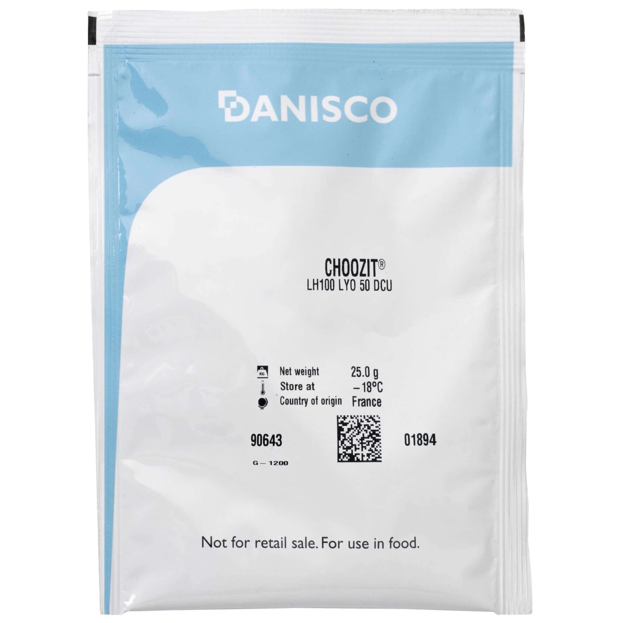 LH 100 Thermophilic starter culture packet by Danisco, ideal for enhancing flavor in mountain-style cheese.