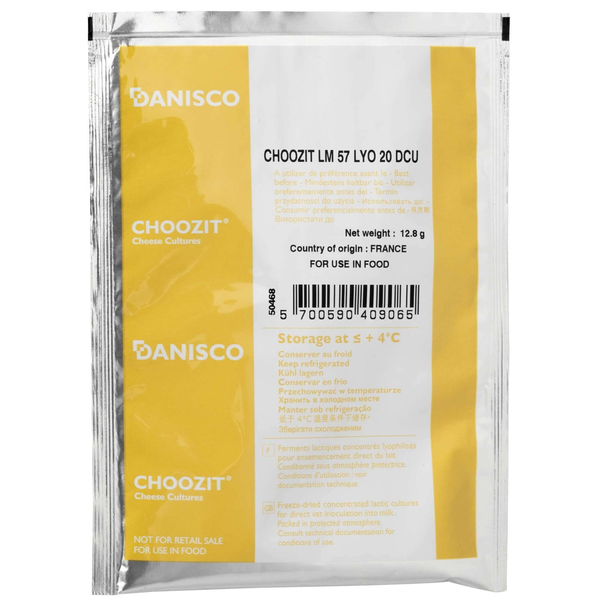 Danisco LM 57 Mesophilic Adjunct Starter Culture for buttery flavor in cheese and other dairy products.