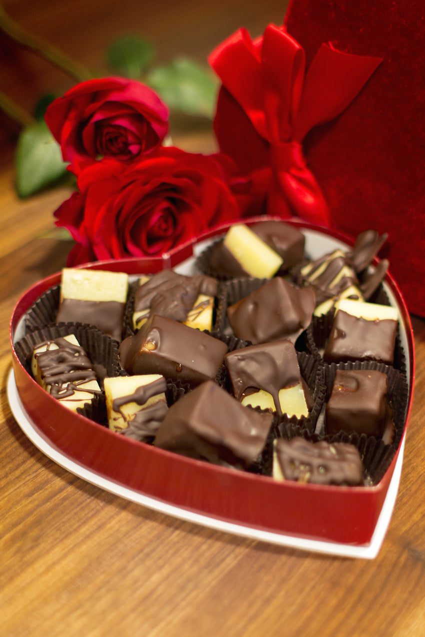 Chocolate Covered Cheese Bites for Valentines Day