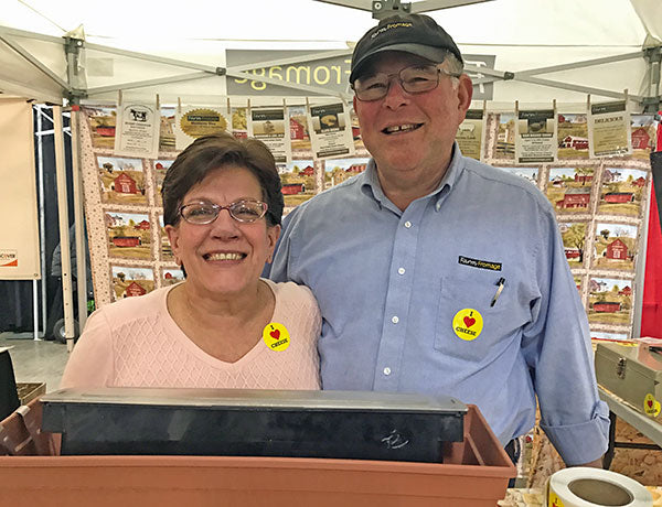 Husband and wife at a cheese convention