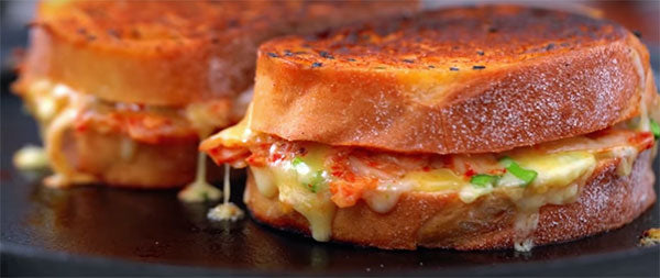 Sandwich with fried cheese.