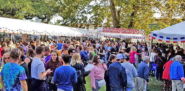 crowd at outdoor market