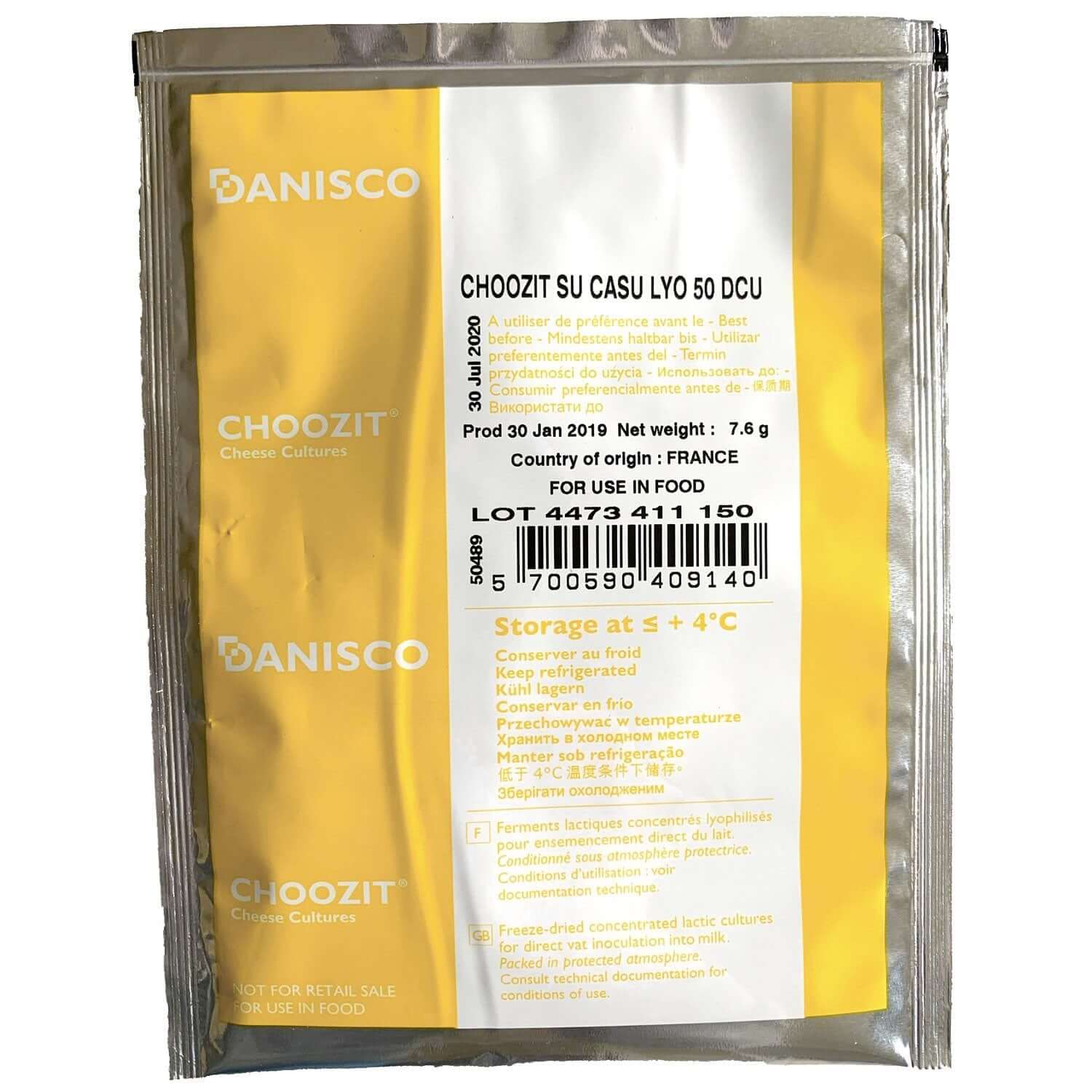 Su Casu Thermophilic Starter Culture packet for Parmesan and hard cheeses, featuring mild, nutty flavor, high heat resistance.
